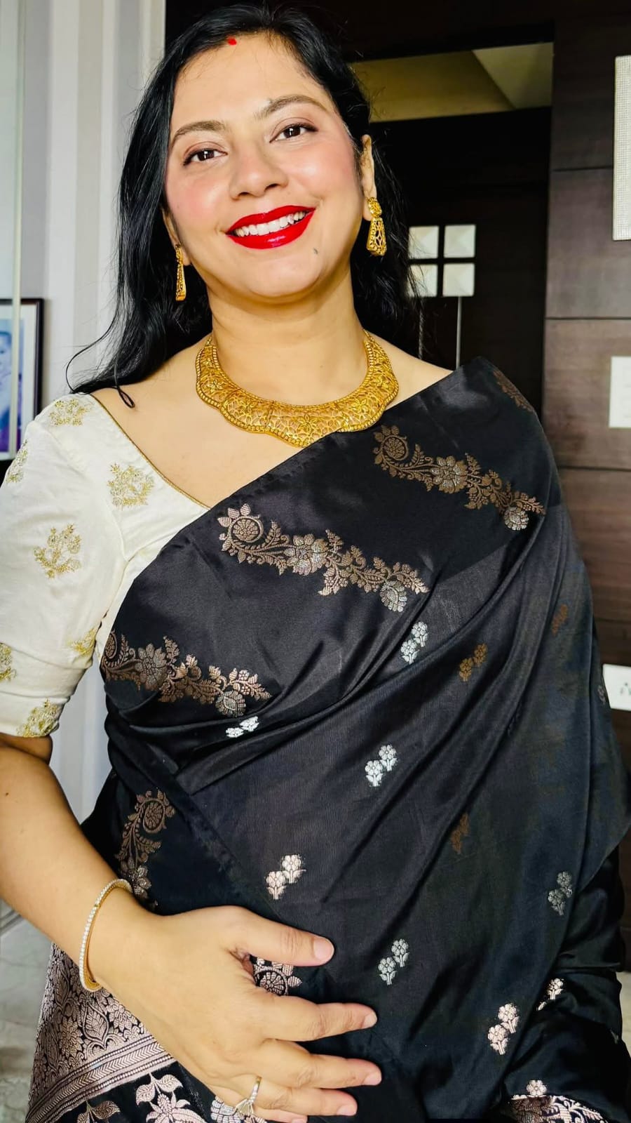 Raw mango benarasi silk sare.