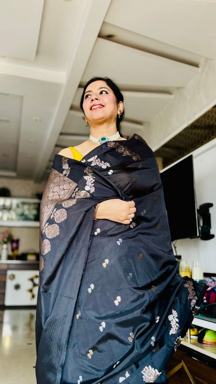 Raw mango benarasi silk sare.