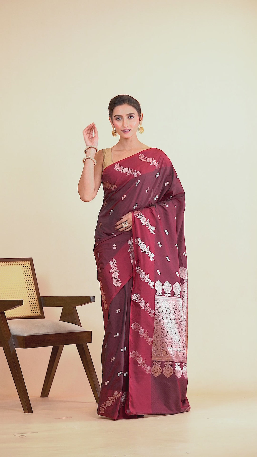 Benarasi raw mango silk saree.
